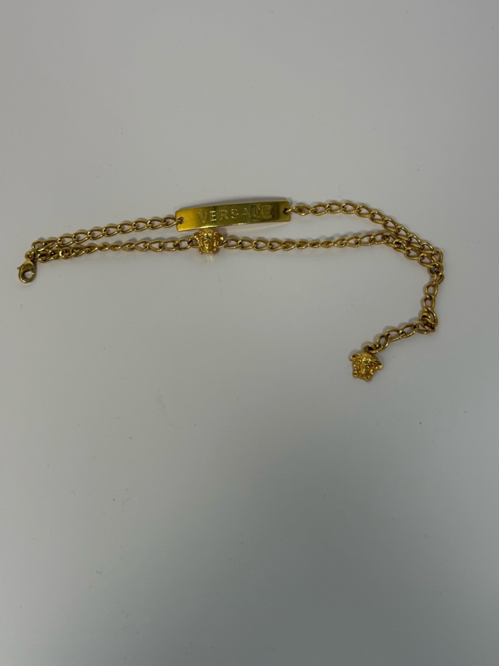 Versace Gold Medusa Plaque Double Chain Bracelet - Picture 4 of 5